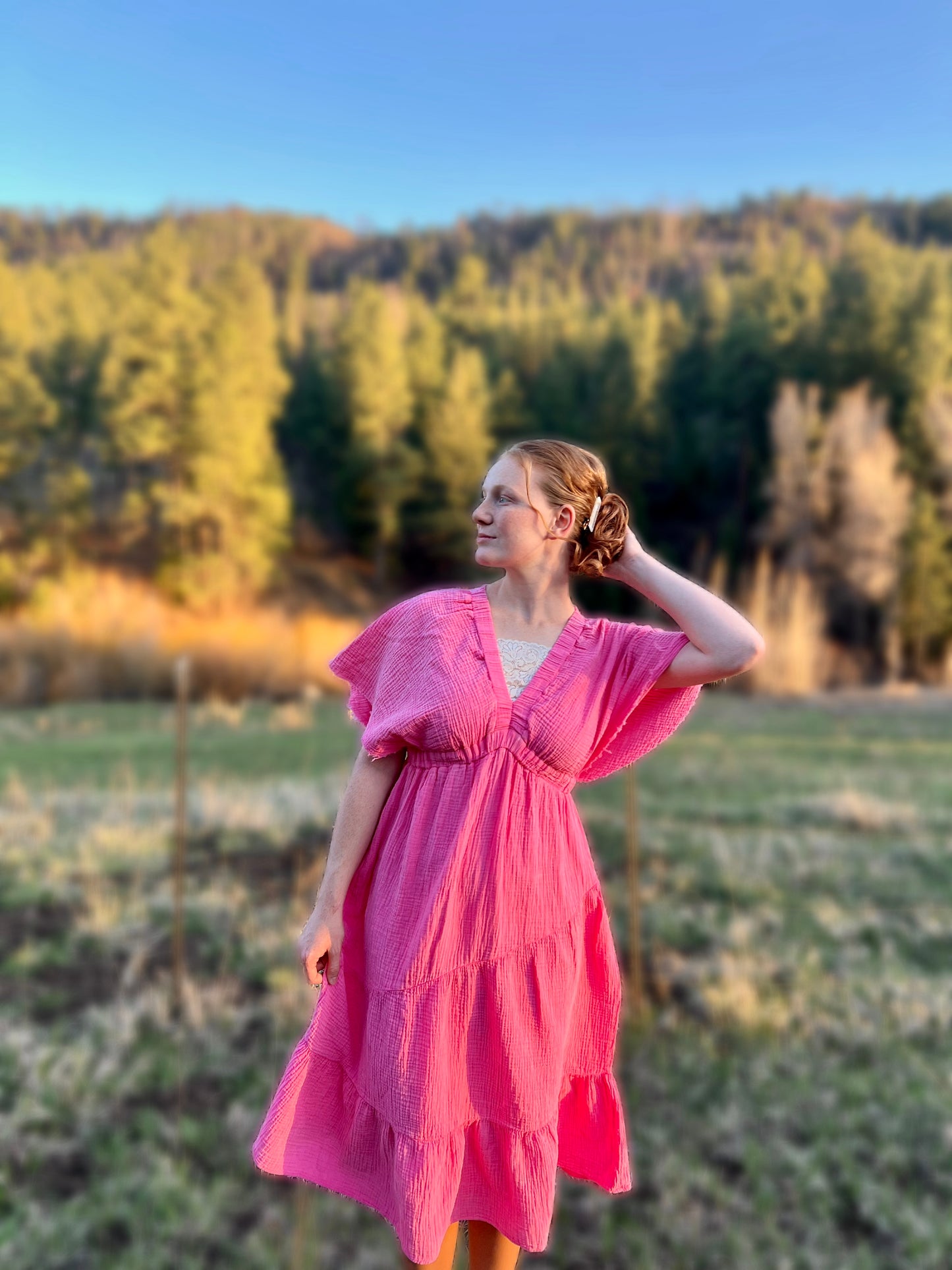 Pretty in spring-Pink dress