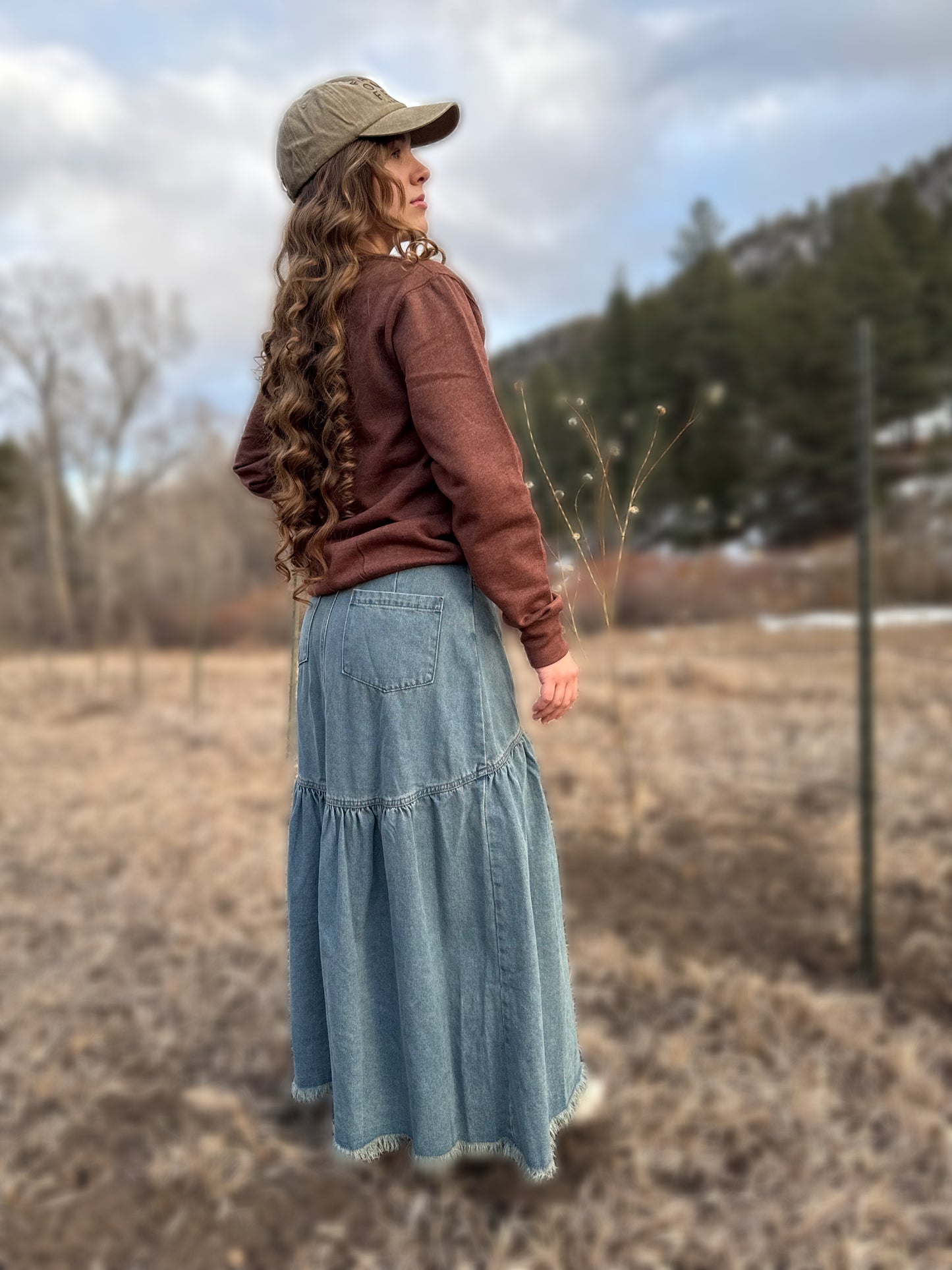 Our washed denim-skirt