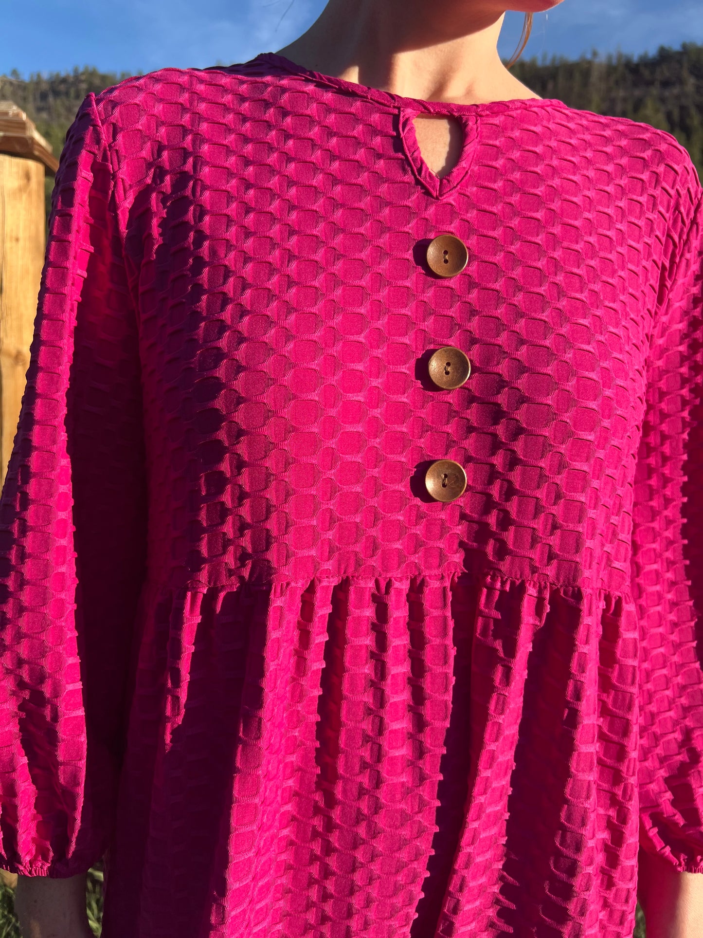 Plus Magenta honey comb maxi dress