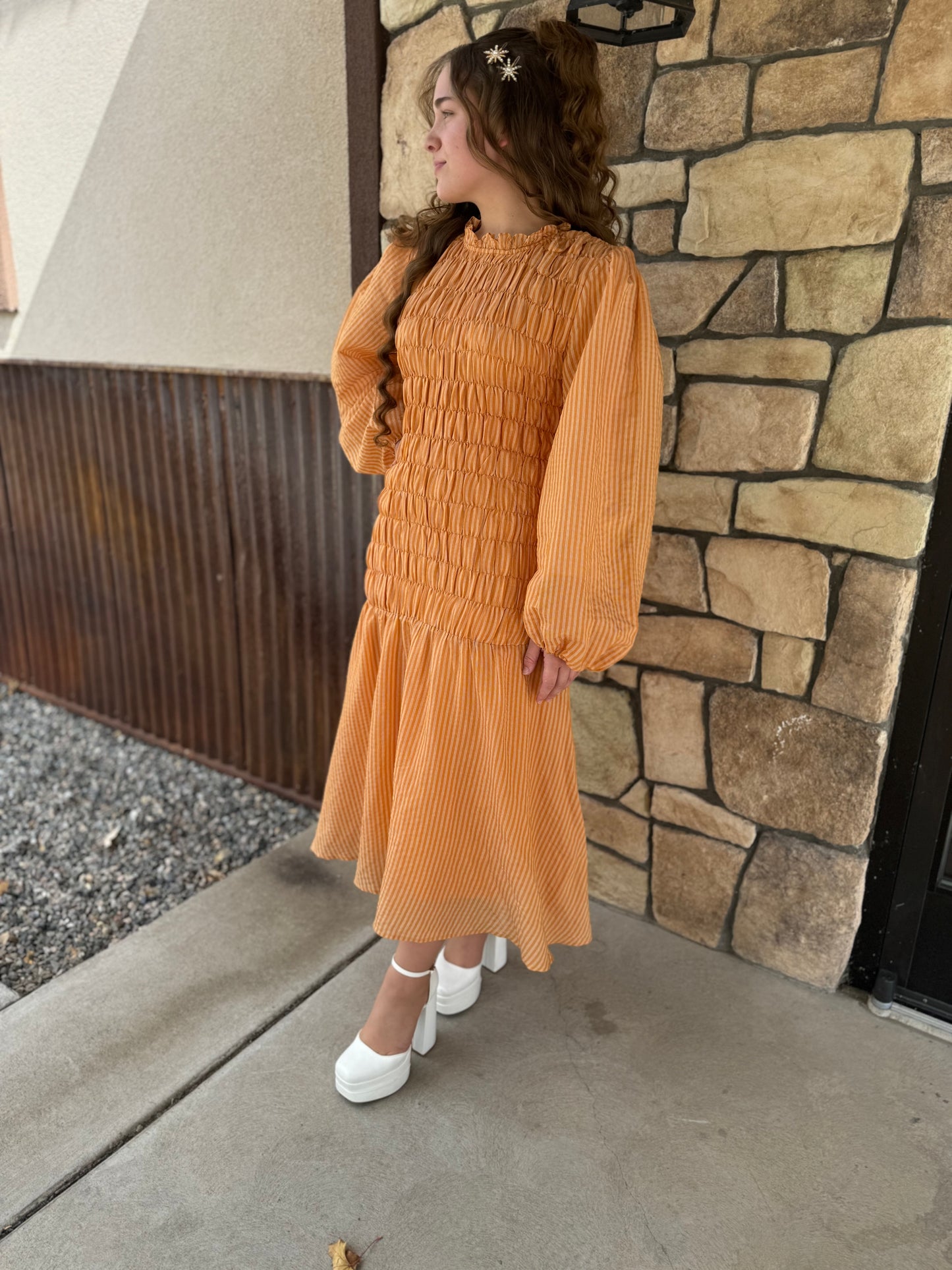 Smock sunflower dress