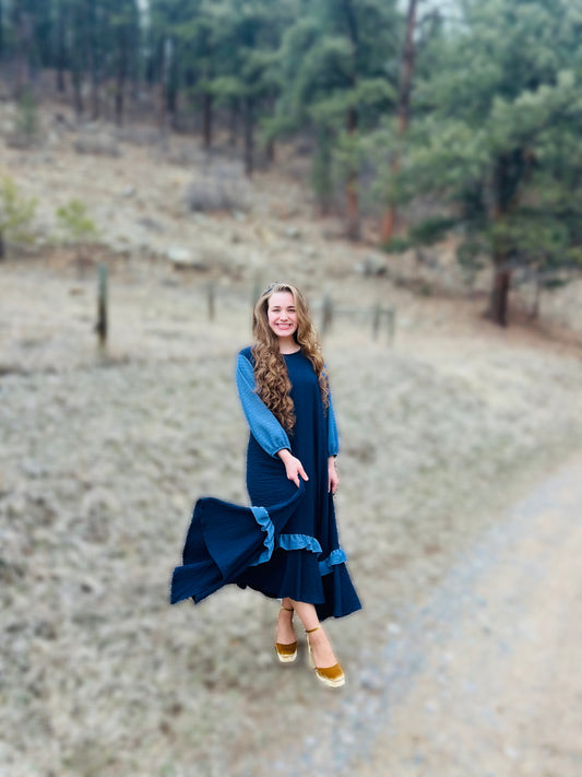 Textured high low Skies dress