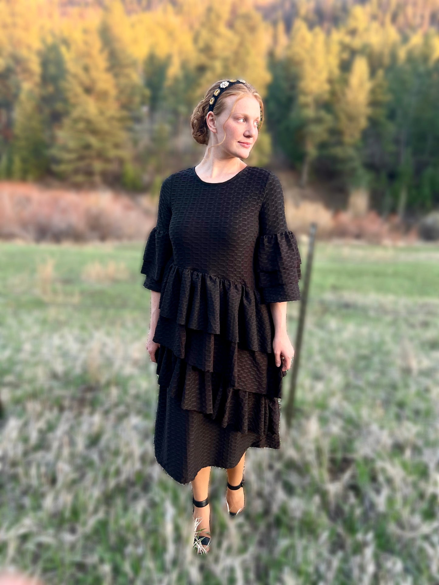 Elegant & effortless Honeycomb tiered dress