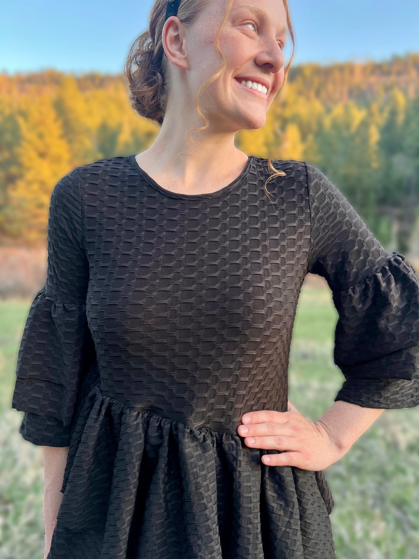 Elegant & effortless Honeycomb tiered dress
