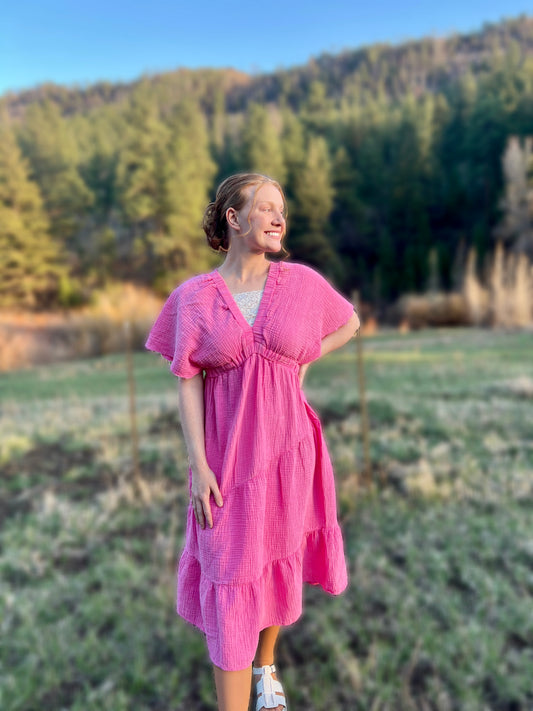 Pretty in spring-Pink dress
