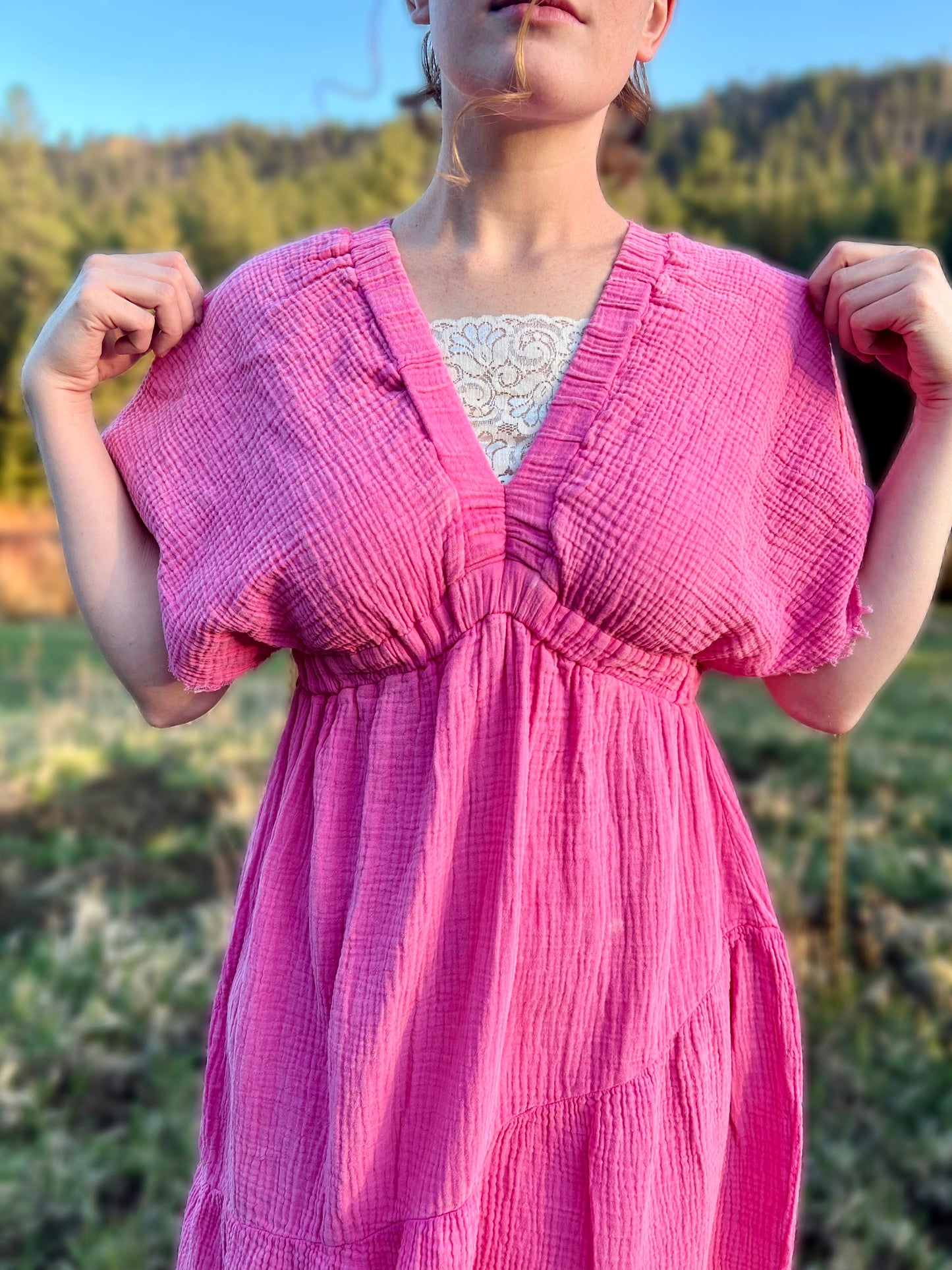 Pretty in spring-Pink dress