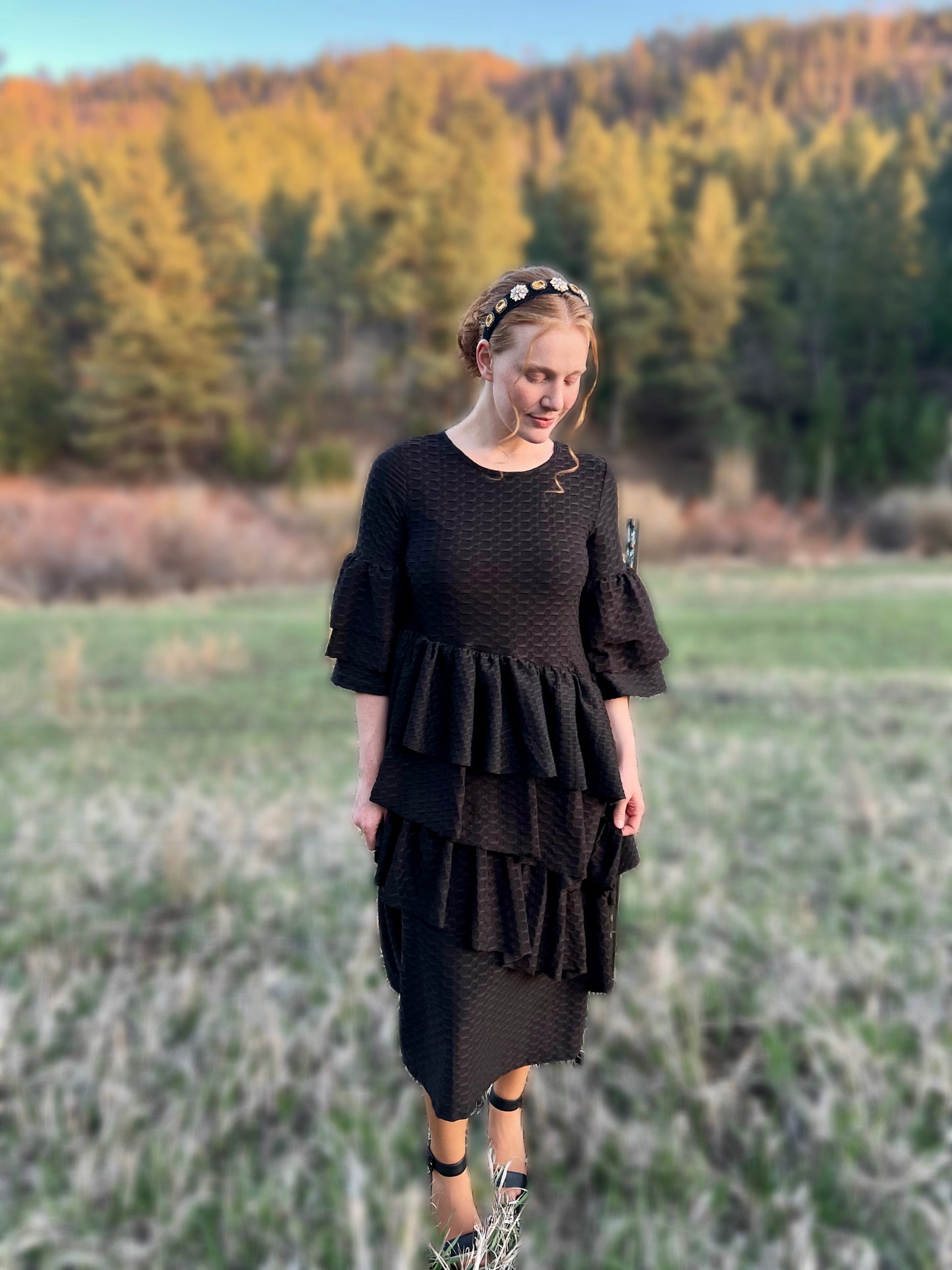 Elegant & effortless Honeycomb tiered dress