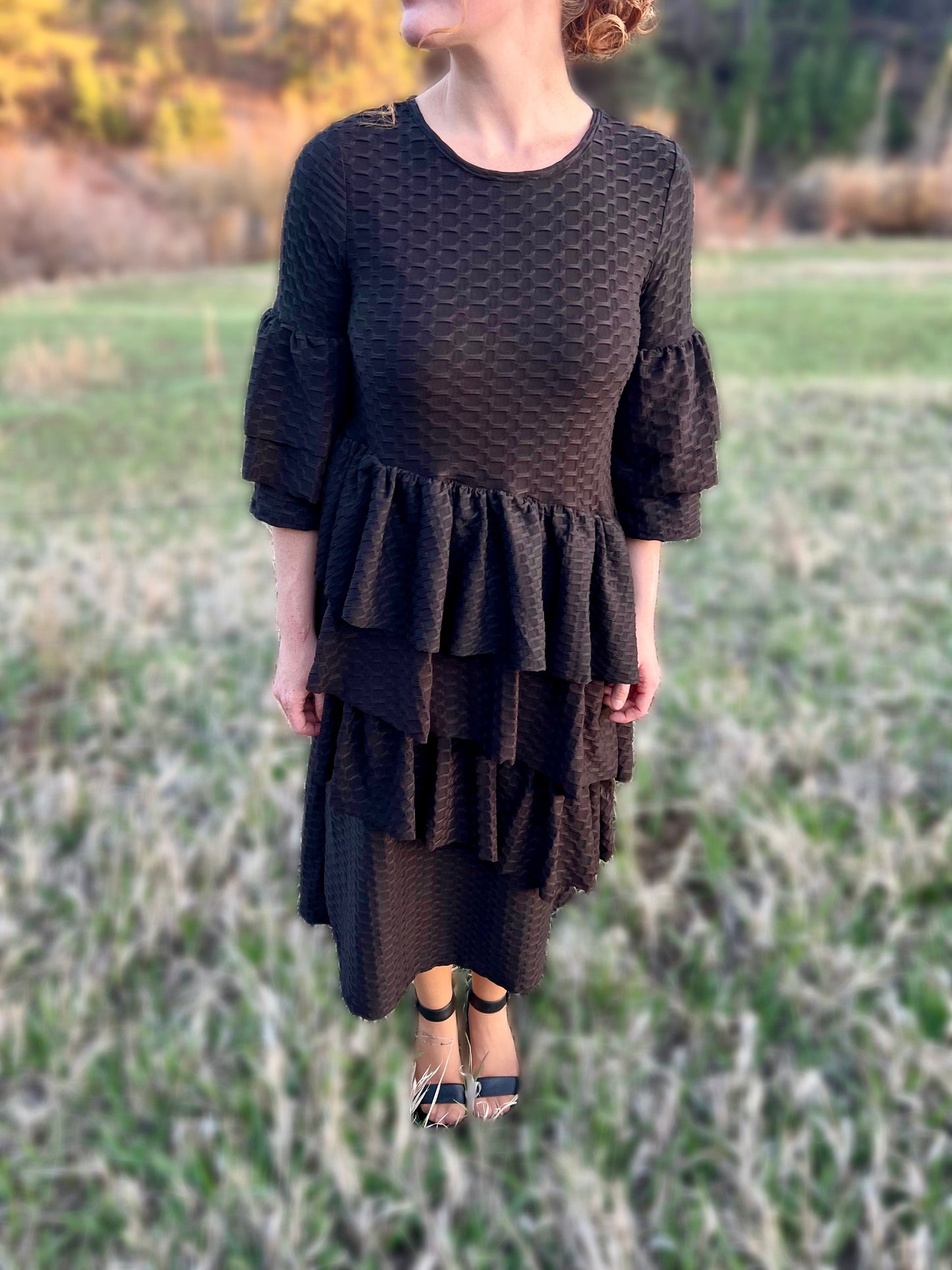 Elegant & effortless Honeycomb tiered dress