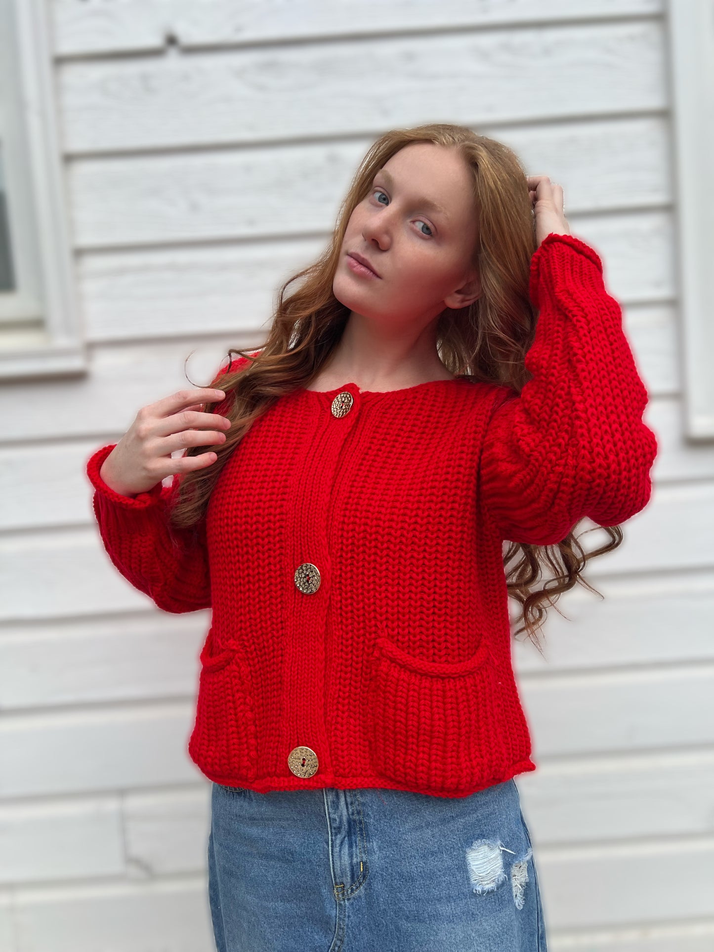 Our cherry crochet sweater