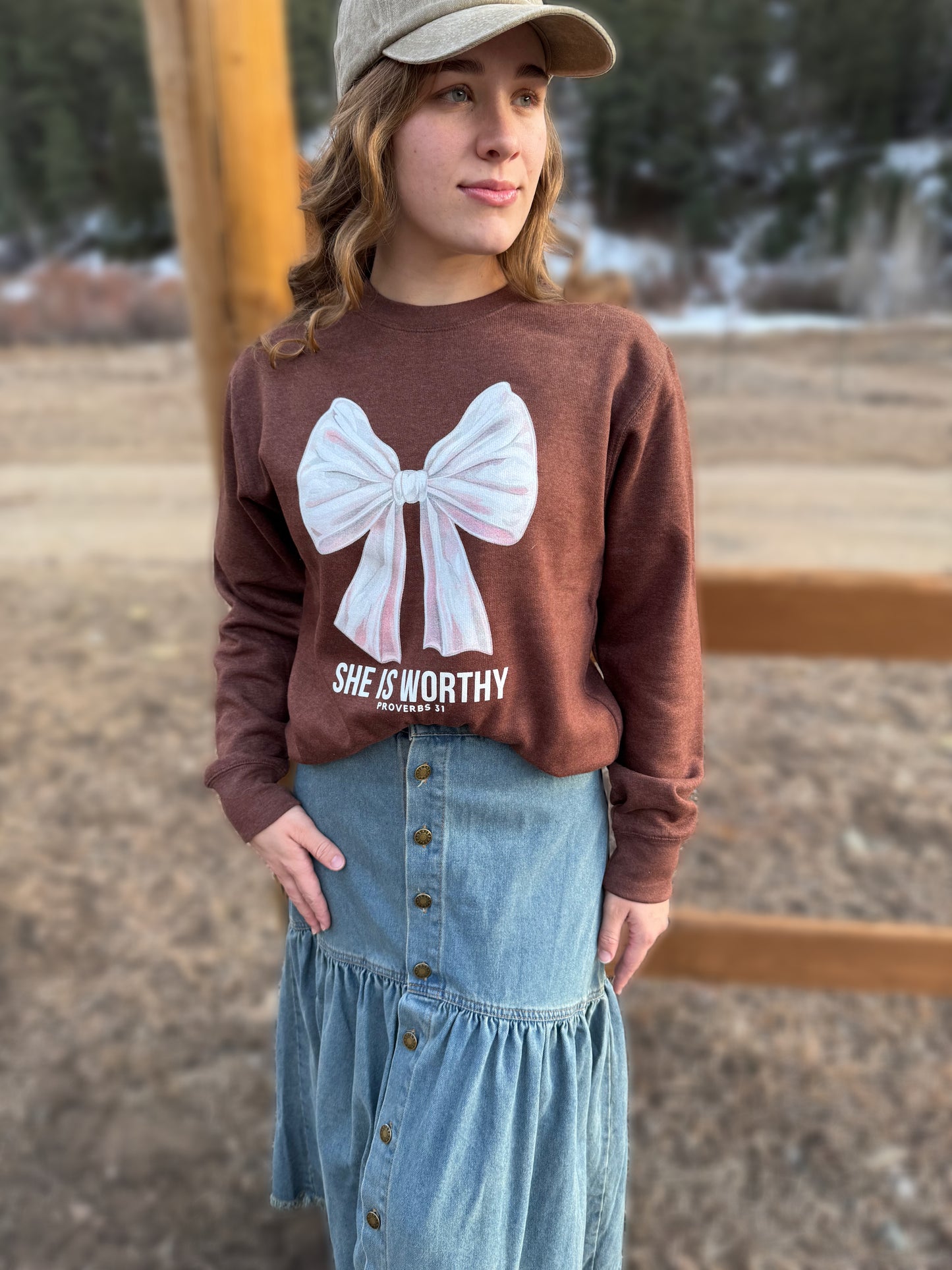 She is worthy sweatshirt